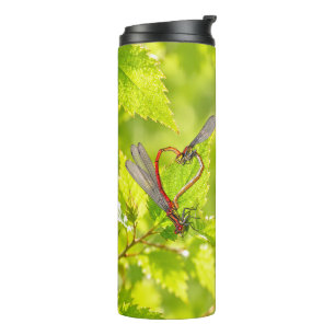 Bouteilles Isothermes Tasse Thermique Feuilles Vertes Cœur Libellule