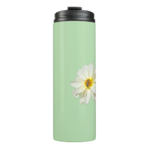 Bouteilles Isothermes Tasse Thermique Fleur Blanche et Abeille sur Fond