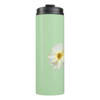 Bouteilles Isothermes Tasse Thermique Fleur Blanche et Abeille sur Fond