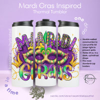 Tasse Thermique Inspirée de Mardi-Gras