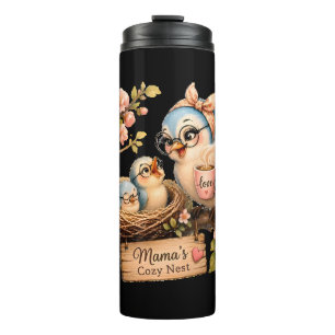 Bouteilles Isothermes Tasse thermique noire "Le nid douillet de Maman"