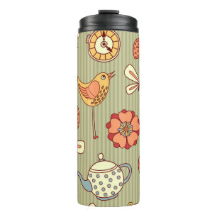 Bouteilles Isothermes Tea Party d'été : Motif sans couture