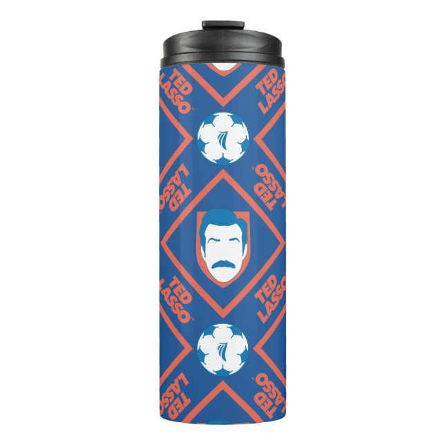 Bouteilles Isothermes Ted Lasso | Motif de diamant face et balle (Devant)