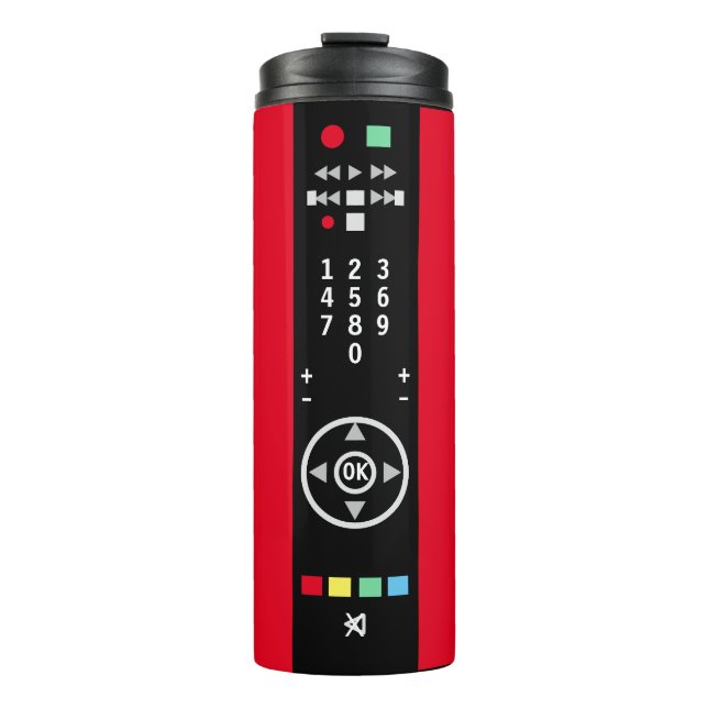 Bouteilles Isothermes Télécommande amusante TV Rouge Noir (Devant)