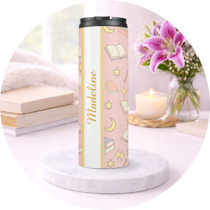 Bouteilles Isothermes Temps de magie rose girly personnalisé avec nom