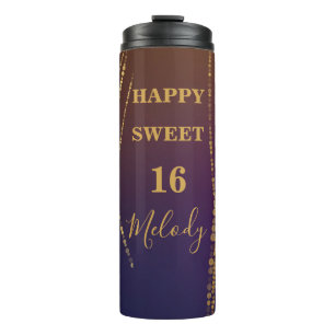 Bouteilles Isothermes Tendance Sparkling Golden Burgundy Joyeux 16 Anniv