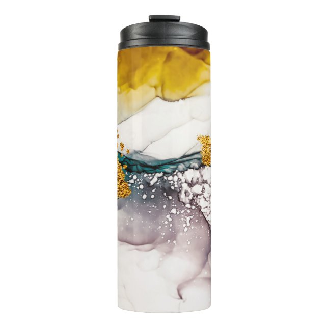 Bouteilles Isothermes tendresse pastel : tourbillons dorés art. (Devant)