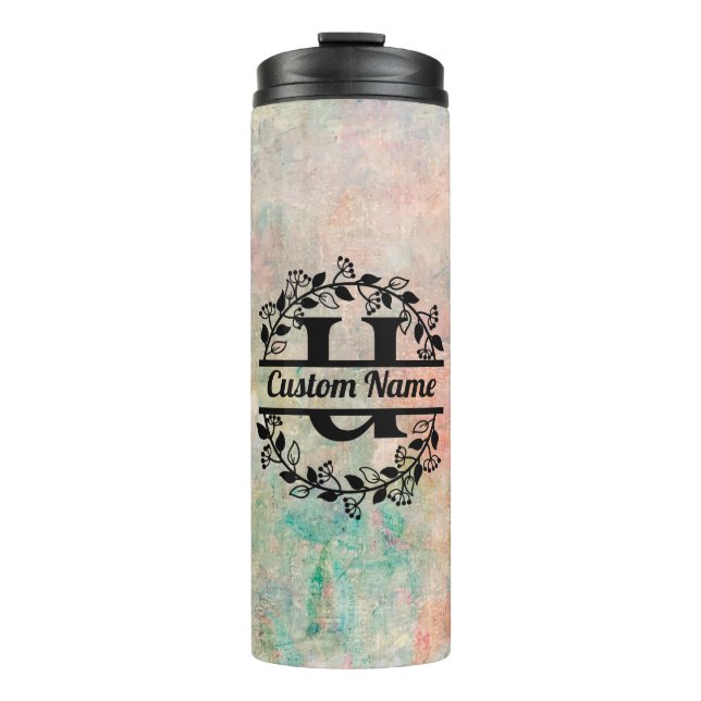 Bouteilles Isothermes Termo U Floral Monogram Letter (Devant)