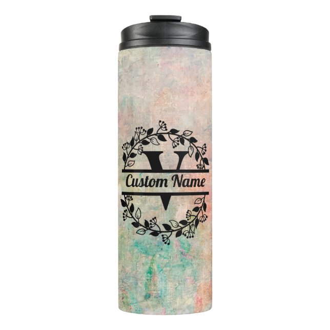 Bouteilles Isothermes Termo V Floral Monogram Letter (Devant)