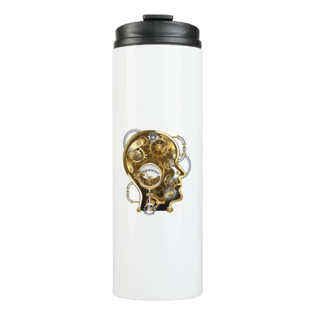 Bouteilles Isothermes Tête de Steampunk avec manomètre (Devant)