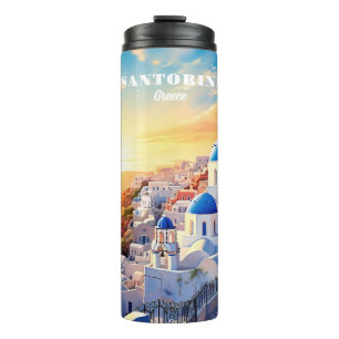 Bouteilles Isothermes Texte personnalisé Coucher de soleil Santorin Grèc