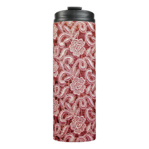 Bouteilles Isothermes Texture de dentelle rose fine avec vin magnifique 