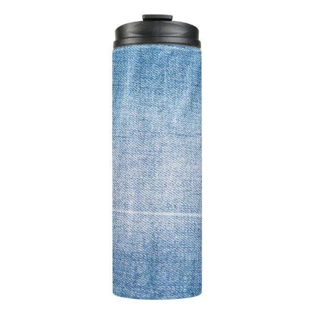 Bouteilles Isothermes Texture des jeans en denim bleu (Devant)