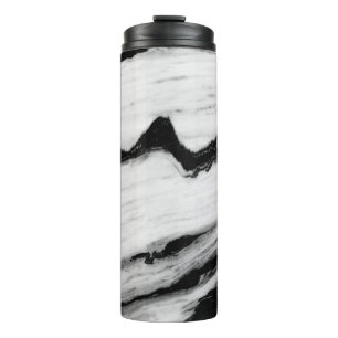 Bouteilles Isothermes texture naturelle en marbre noir et blanc, luxueux