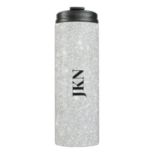Bouteilles Isothermes Texture Parties scintillant argent blanc brillant