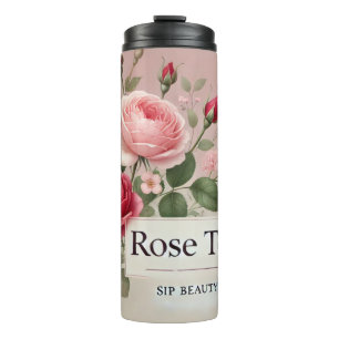 Bouteilles Isothermes Thé rose Design Art AI