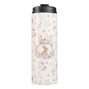 Bouteilles Isothermes Théière Lapin Fantaisiste Floral Printemps