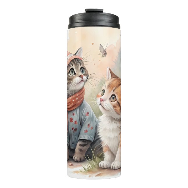 Bouteilles Isothermes Thermal Tumblers - Kittens in an Autumn Garden  (Devant)