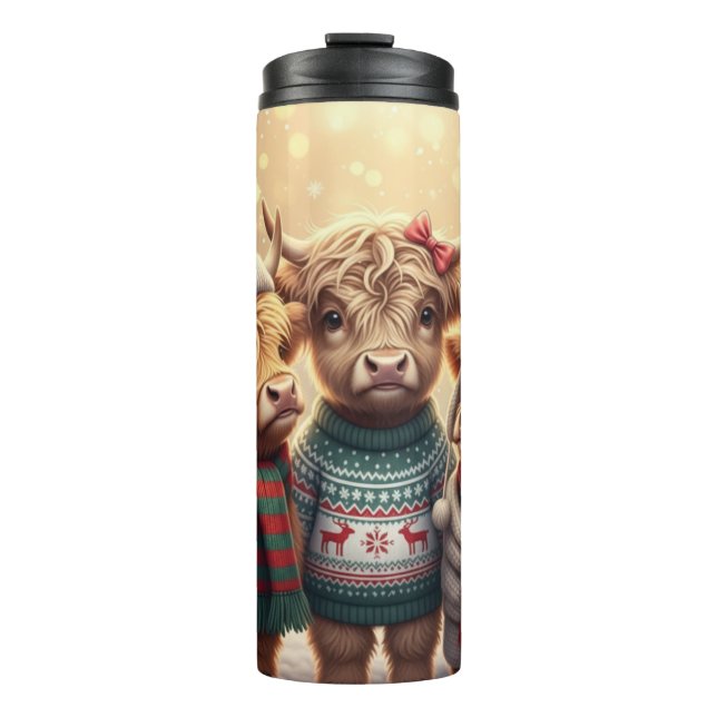Bouteilles Isothermes Three Festive Highland Coos (Devant)