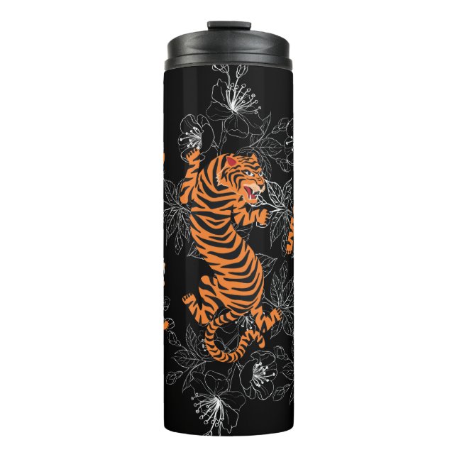 Bouteilles Isothermes Tigers Style Art Japonais Tumbler Thermal (Devant)