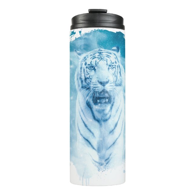 Bouteilles Isothermes Tigre Blanc Animal Vie Sauvage Jungle Nature (Devant)