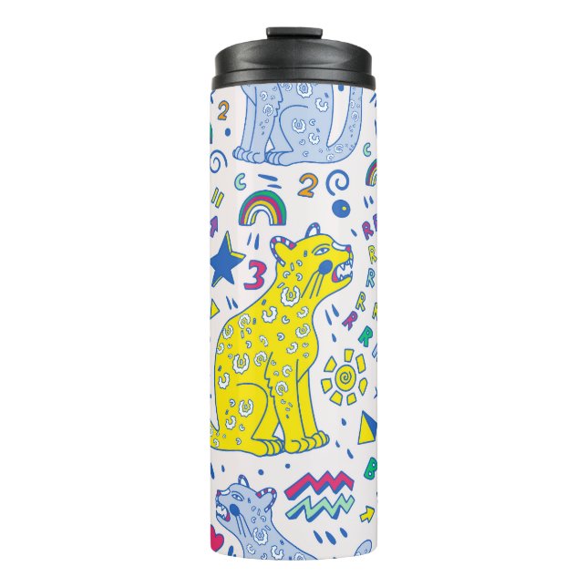 Bouteilles Isothermes Tigre infantile et Motif arc-en-ciel (Devant)