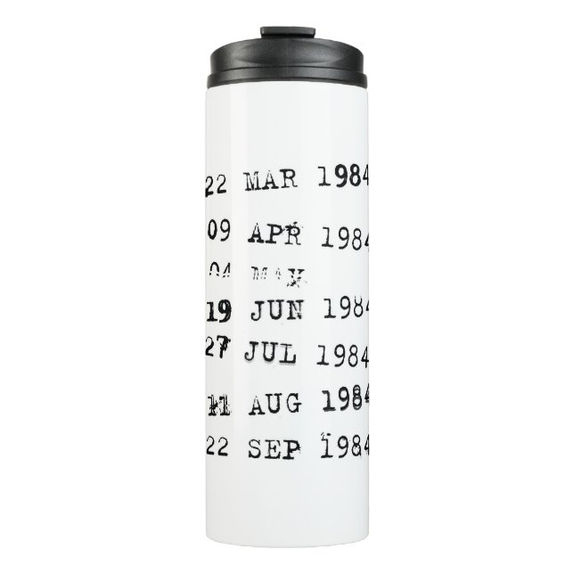 Bouteilles Isothermes Timbres de bibliothèque Date d'échéance 1984 (Devant)