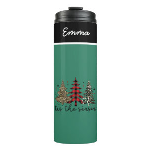 Bouteilles Isothermes "Tis the Season" Plaid Leopard Christmas Trees