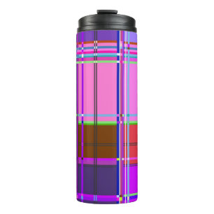Bouteilles Isothermes Tissu à carreaux rose motif Madras