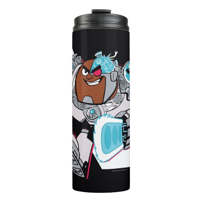 Bouteilles Isothermes Titans Ados, allez ! | Graphique Arsenal de Cyborg (Devant)