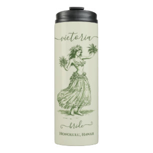 Bouteilles Isothermes Toile Hula Girl Hawaiian Island Wedding Party