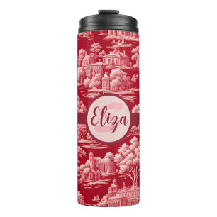 Bouteilles Isothermes Toile rouge de Jouy