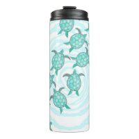 Tortues de mer turquoises d'aquarelle sur les