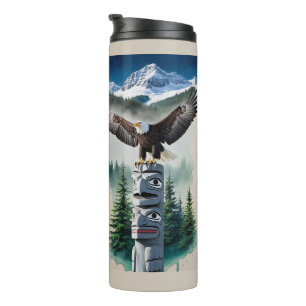 Bouteilles Isothermes Totem haïda et aigle chauve