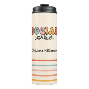 Bouteilles Isothermes Travailleur social rétro personnalisé