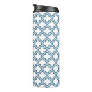 Bouteilles Isothermes Trellis bleu blanc et bébé, treillis, Quatrefoil