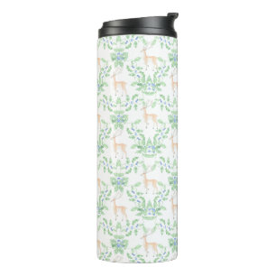 Bouteilles Isothermes Trellis bleu et vert Holly avec Cerf