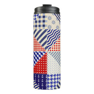 Bouteilles Isothermes Triangles De Patchwork Rétro Style Nautique