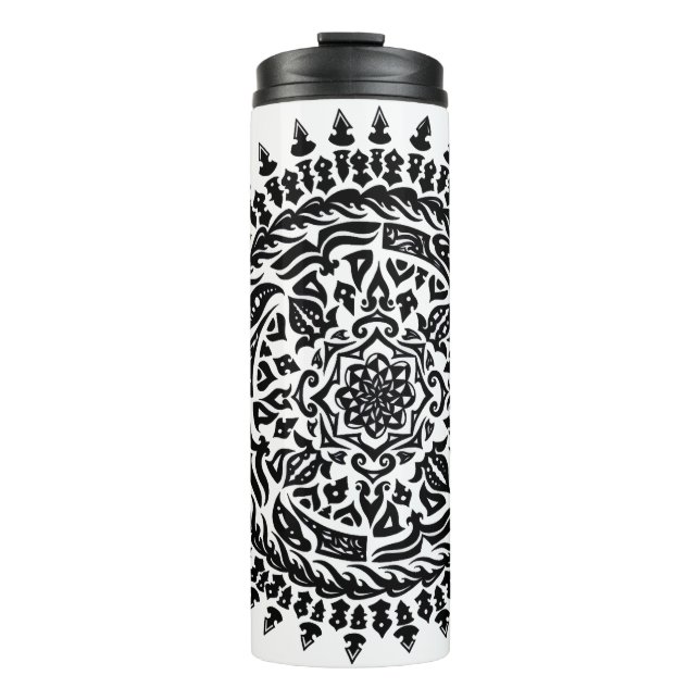 Bouteilles Isothermes Tribal Mandala Hand-Drawn Art (Devant)