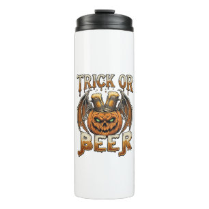 Bouteilles Isothermes Trick Or Beer Halloween Citrouille Squelette Ailes
