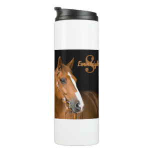 Bouteilles Isothermes Trimestre Brown Horse Photo Monogramme Nom initial