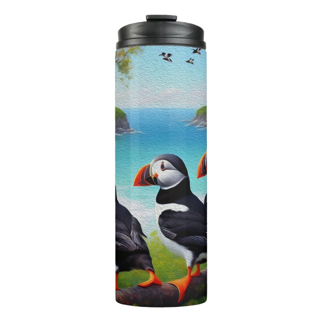 Bouteilles Isothermes Trio côtier : Trois Puffins à la plage d'Oils (Devant)