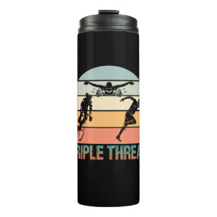 Bouteilles Isothermes Triple Menace - Coucher de soleil de triathlon