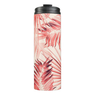 Bouteilles Isothermes Tropical Palm Feuille, Hawaiian Stylish Motif.