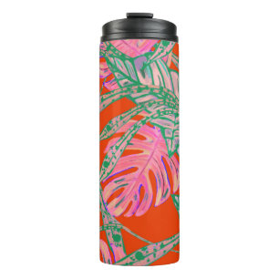 Bouteilles Isothermes Tropical Palm leaf monstera coleus rouge vert rose