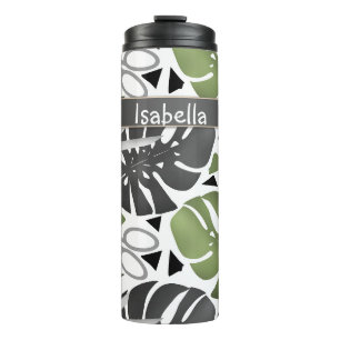 Bouteilles Isothermes Tropical print monstera leaves scissors jungle exo