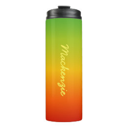 Bouteilles Isothermes Tropical rouge jaune vert dégradé avec votre nom