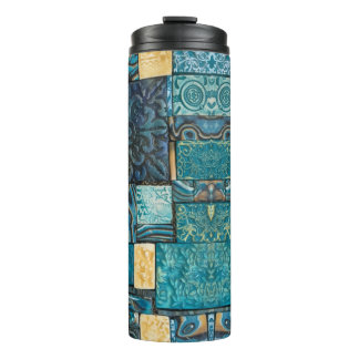 Bouteilles Isothermes Tuiles de mosaïque de turquoise et d'or