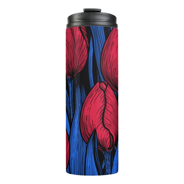Bouteilles Isothermes Tulipes en rouge et bleu (Devant)