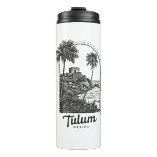 Bouteilles Isothermes Tulum Mexique Destination de Voyage Vintage Ruine 